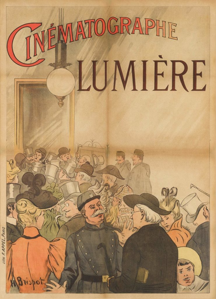 Poster phim đầu tiên trong lịch sử điện ảnh về buổi chiếu phim công cộng của anh em nhà Lumière